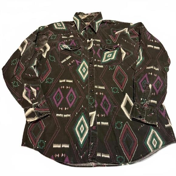 Other - Authentic Western Youngbloods Aztec Print Button Up Shirt Large